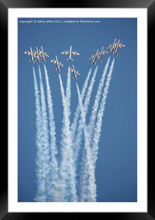 The Frecce Tricolori, are the current Italian Air  Framed Mounted Print by kathy white