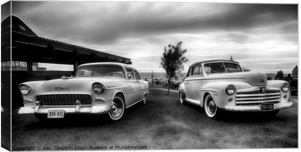 Old USA Cars Canvas Print by Alan Simpson
