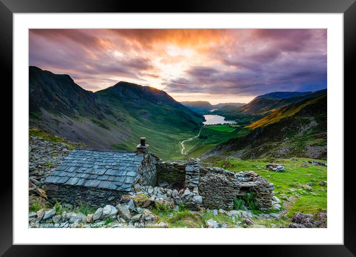 Warnscale Bothy overlooking Buttermere Framed Mounted Print by Steve Jackson
