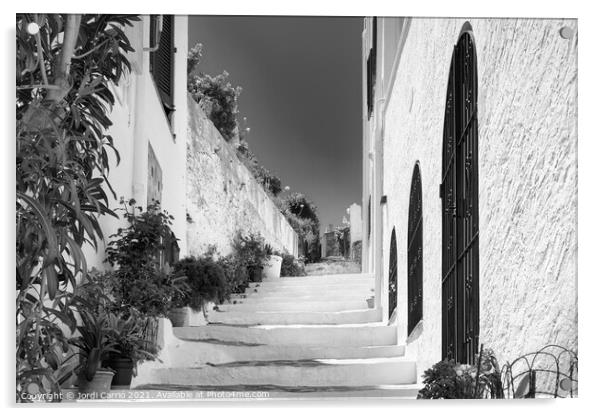 Stairs of charm in Cadaqués - C1905-5601-BW Acrylic by Jordi Carrio