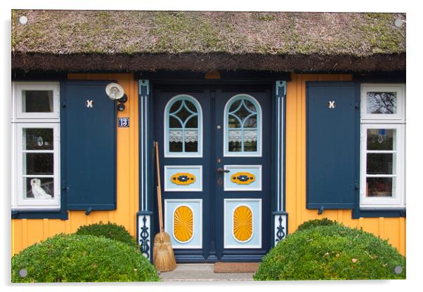 Colourful Thatched Cottage in Fischland-Darss-Zingst, Germany Acrylic by Arterra 