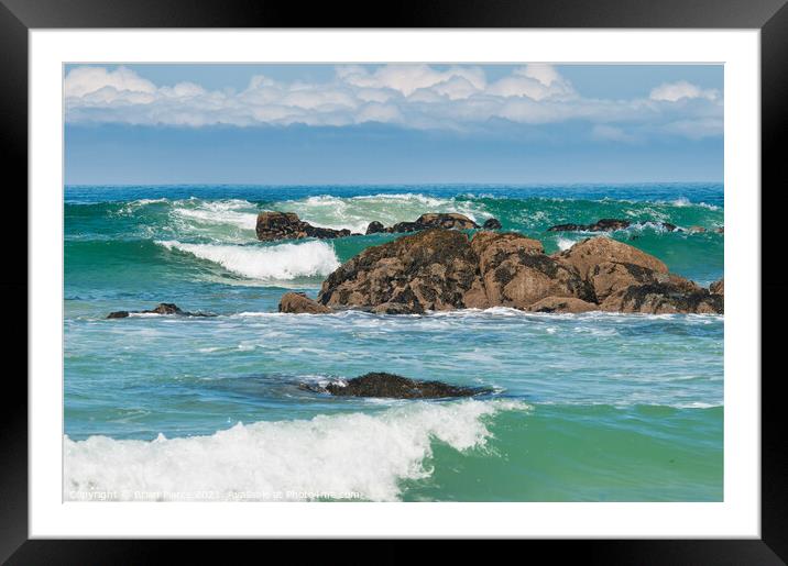 Waves and Rocks Framed Mounted Print by Brian Pierce