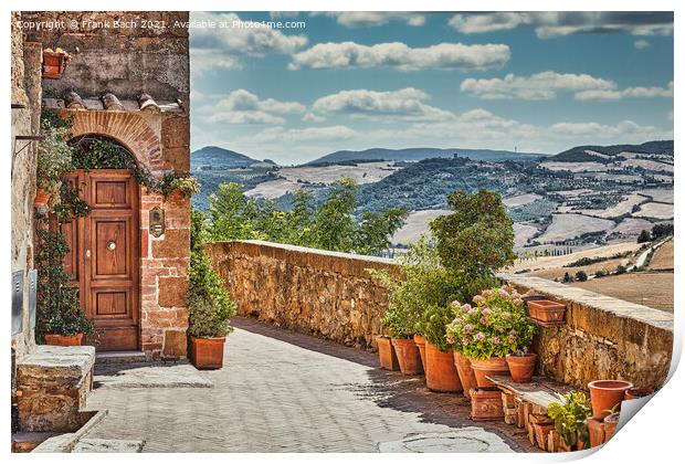 Pienza from the walls, Italy Print by Frank Bach
