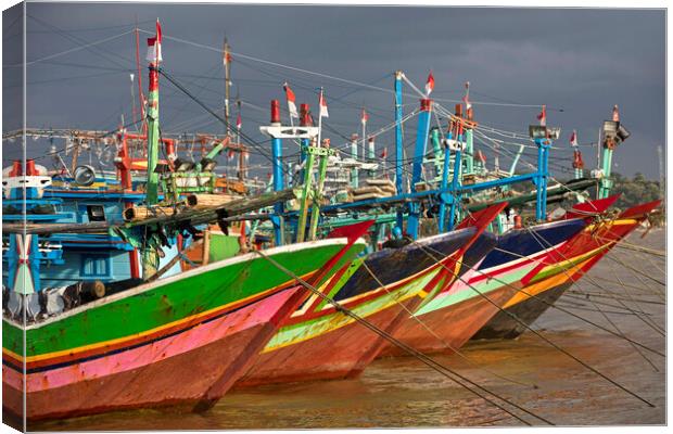 Indonesian Fishing Boats at Jepara, Java Canvas Print by Arterra 