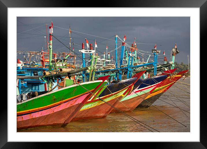 Indonesian Fishing Boats at Jepara, Java Framed Mounted Print by Arterra 