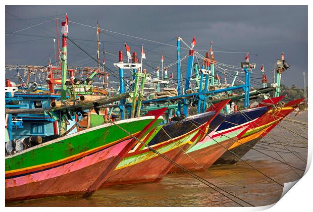 Indonesian Fishing Boats at Jepara, Java Print by Arterra 