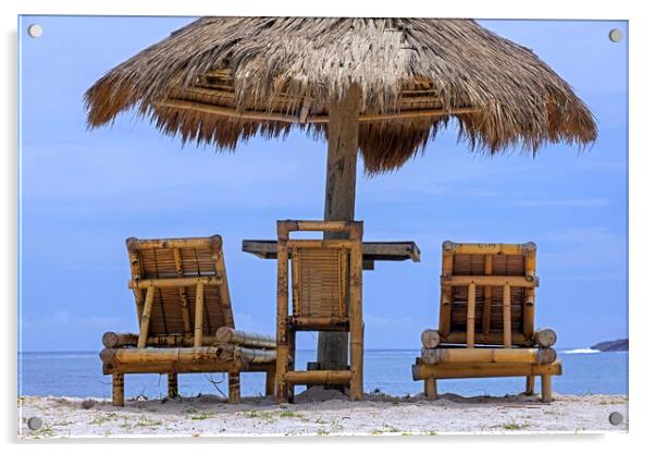 Parasol and Bamboo Chairs, Lombok Acrylic by Arterra 