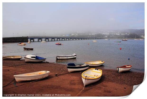 Boat's and Bridge Print by Stephen Hamer