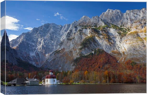  St. Bartholomew's Church at Königssee, Bavaria Canvas Print by Arterra 