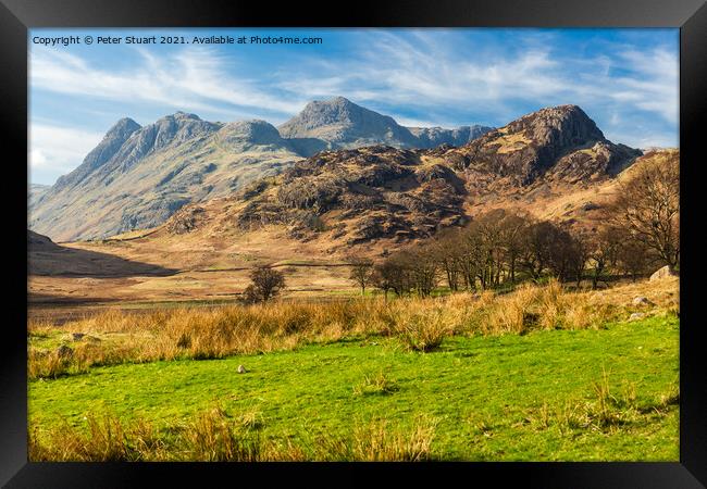 The Langdale Pikes Framed Print by Peter Stuart