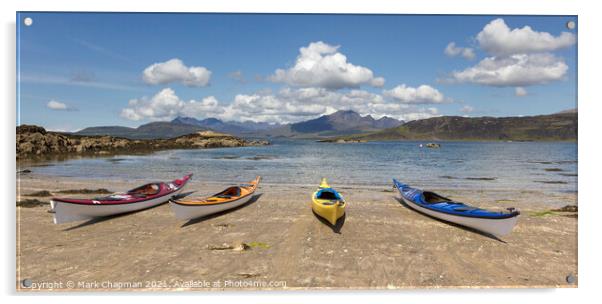 Sea Kayaks on Ord Beach, Isle of Skye, Scotland Acrylic by Photimageon UK