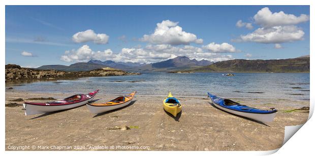 Sea Kayaks on Ord Beach, Isle of Skye, Scotland Print by Photimageon UK