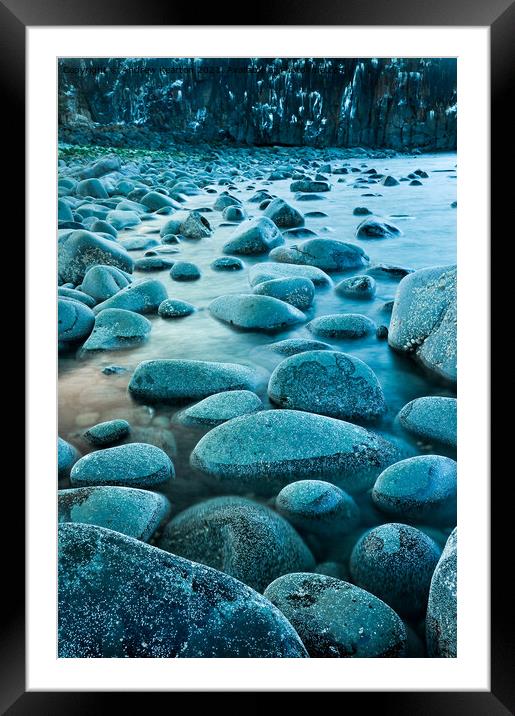 Rising tide at Cullernose point, Northumberland Framed Mounted Print by Andrew Kearton