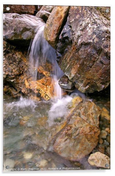 Small rocky waterfall, Allt na Dunaiche, Skye Acrylic by Photimageon UK