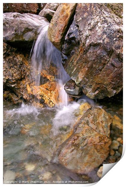Small rocky waterfall, Allt na Dunaiche, Skye Print by Photimageon UK