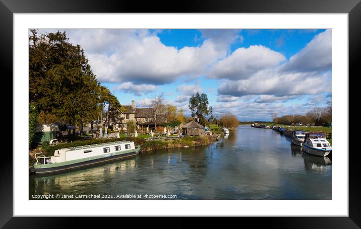 Serenity on the River Thames Framed Mounted Print by Janet Carmichael