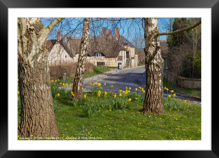 The Crown Inn in Marnhull, Dorset Framed Mounted Print by colin chalkley