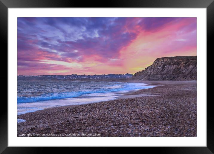 Majestic Sunset over Hengistbury Head Framed Mounted Print by Simon Marlow