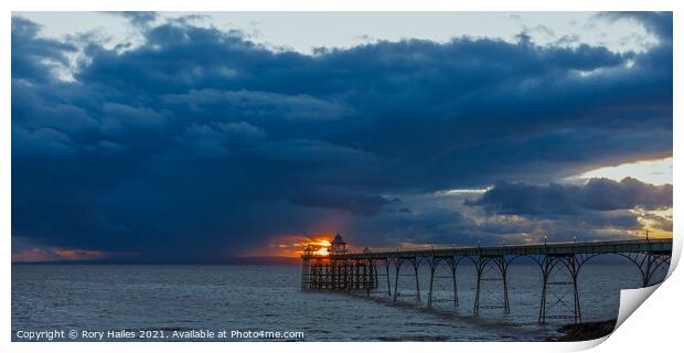 Clevedon Pier at Sunset Print by Rory Hailes