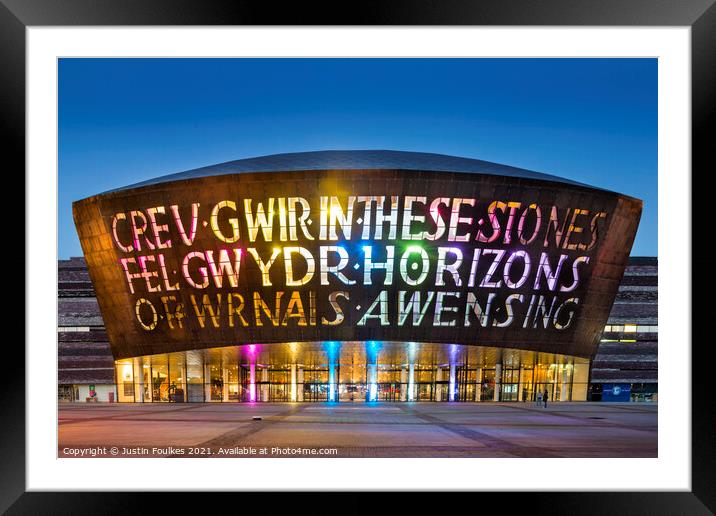 Millennium Centre, Cardiff Framed Mounted Print by Justin Foulkes