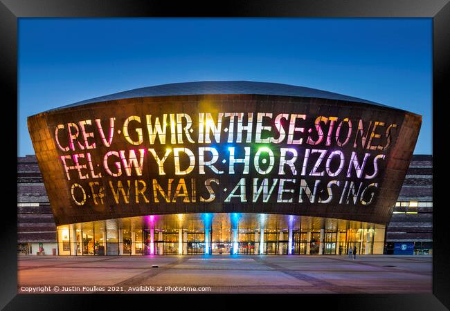 Millennium Centre, Cardiff Framed Print by Justin Foulkes