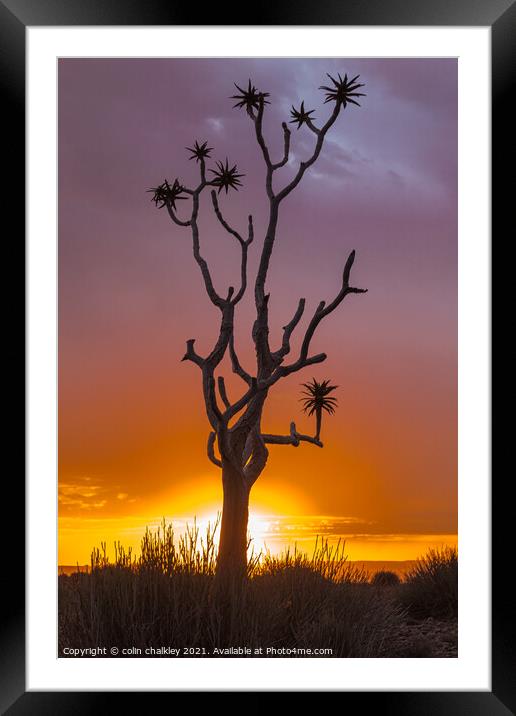 Sunset in Fish River Canyon Namibia Framed Mounted Print by colin chalkley