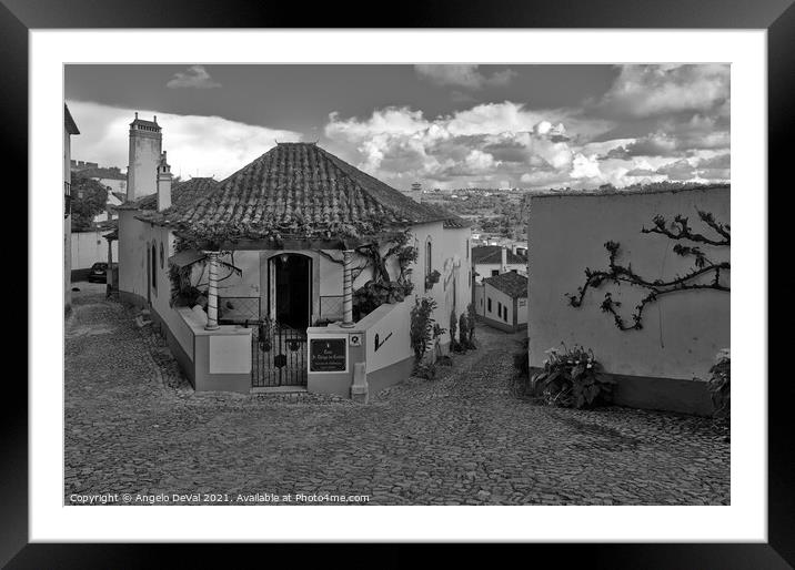 Streets of Obidos Framed Mounted Print by Angelo DeVal