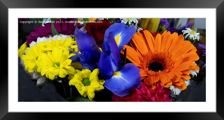 Colourful bunch of mixed flowers. Framed Mounted Print by Geoff Childs