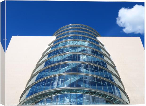 White Puffy Cloud, The Convention Centre, Dublin Canvas Print by Andrew Wright
