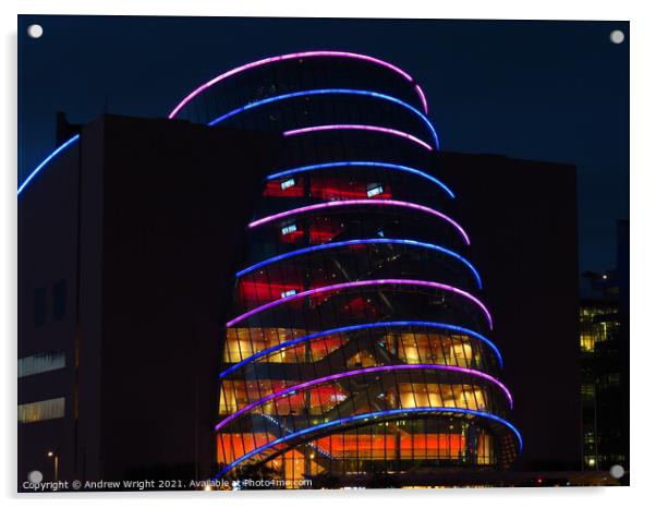 The Convention Centre, Dublin at Night Acrylic by Andrew Wright
