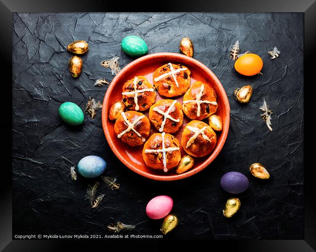 Easter hot cross buns Framed Print by Mykola Lunov Mykola