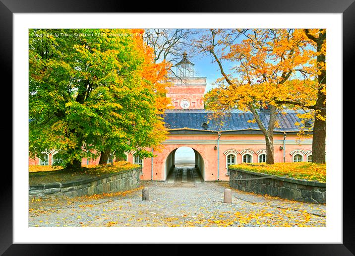 The Jetty Barracks Entrance to Suomenlinna Framed Mounted Print by Taina Sohlman
