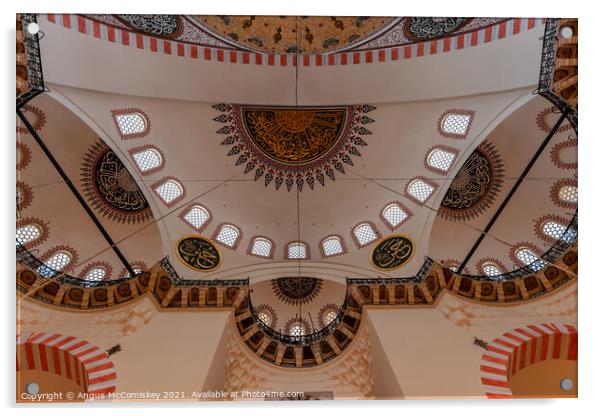 Interior of Suleymaniye Mosque, Istanbul Acrylic by Angus McComiskey