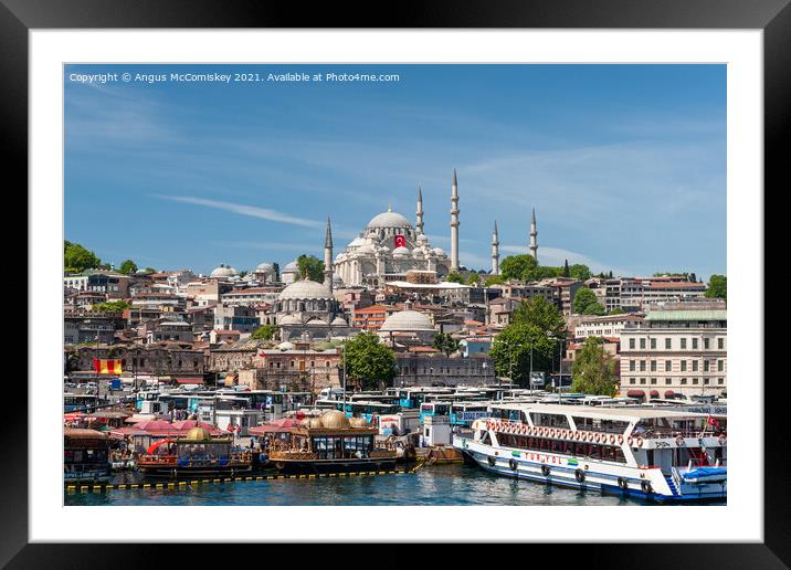 Eminonu waterfront, Istanbul Framed Mounted Print by Angus McComiskey