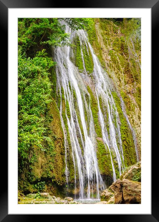Mele Cascades Waterfalls - Port Vila Framed Mounted Print by Laszlo Konya