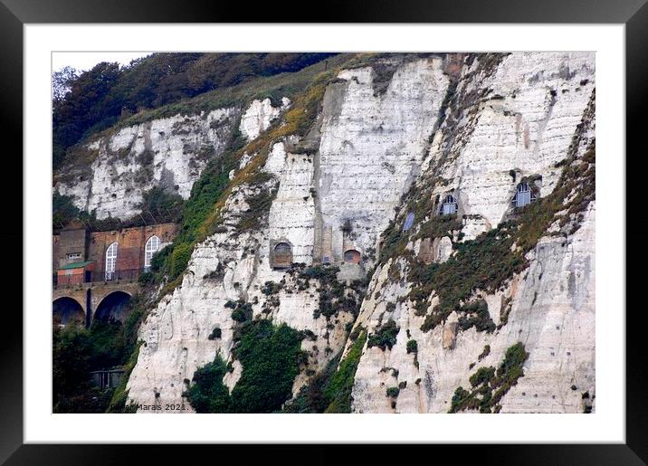 Cliffs of Dover close-up Britian Framed Mounted Print by Pieter Marais