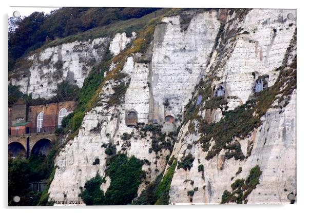 Cliffs of Dover close-up Britian Acrylic by Pieter Marais
