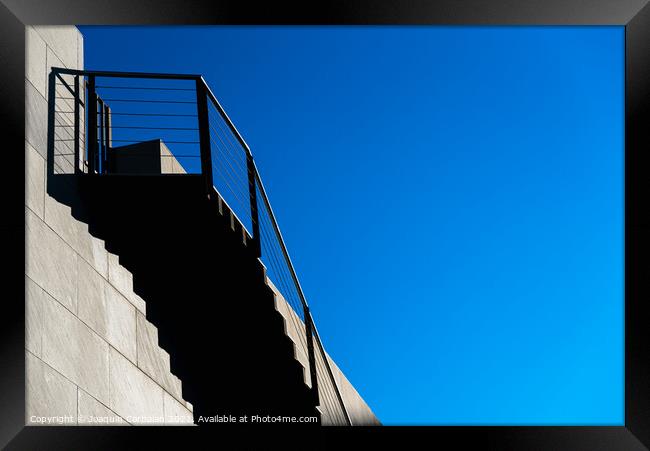 A stone  staircase of modern design, with lots of copy space on  Framed Print by Joaquin Corbalan