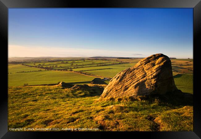 View from Almscliffe Crag Framed Print by Mark Sunderland