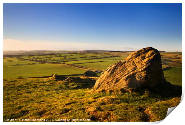 View from Almscliffe Crag Print by Mark Sunderland