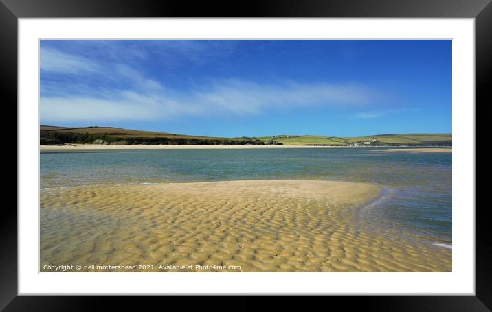 Low Tide On The Camel Estuary. Framed Mounted Print by Neil Mottershead
