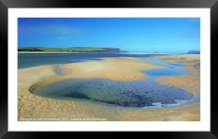 Low Tide In The Camel Estuary. Framed Mounted Print by Neil Mottershead