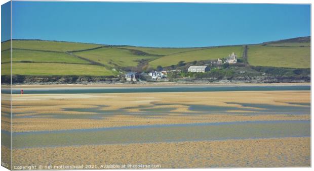 Across the Estuary To Hawker's Cove. Canvas Print by Neil Mottershead