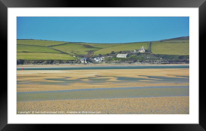 Across the Estuary To Hawker's Cove. Framed Mounted Print by Neil Mottershead