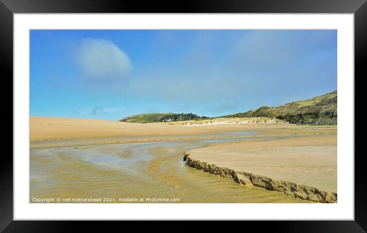 The Camel Estuary At Low Tide. Framed Mounted Print by Neil Mottershead
