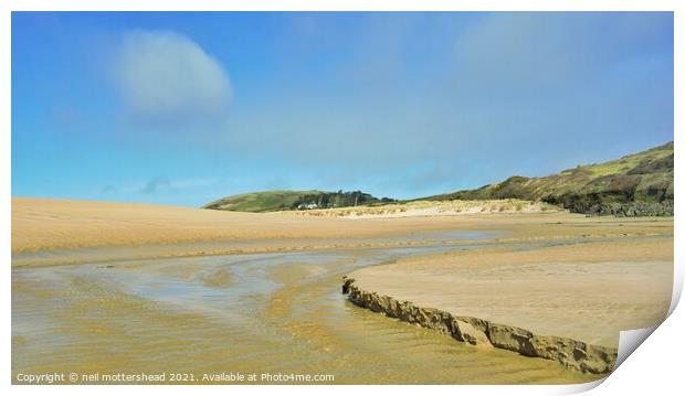 The Camel Estuary At Low Tide. Print by Neil Mottershead