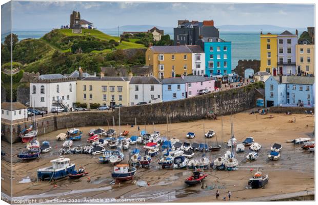 Harbour at Low Tide, Tenby Canvas Print by Jim Monk