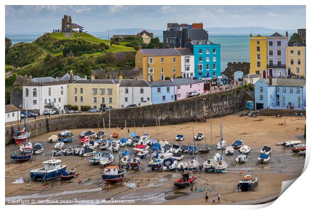 Harbour at Low Tide, Tenby Print by Jim Monk