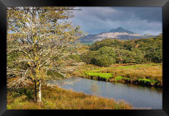 Snowdonia landscape in autumn Framed Print by Andrew Kearton