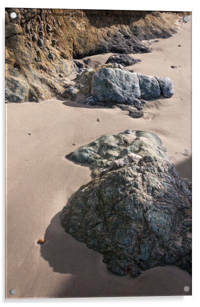 Soft sand and textured rocks Acrylic by Andrew Kearton